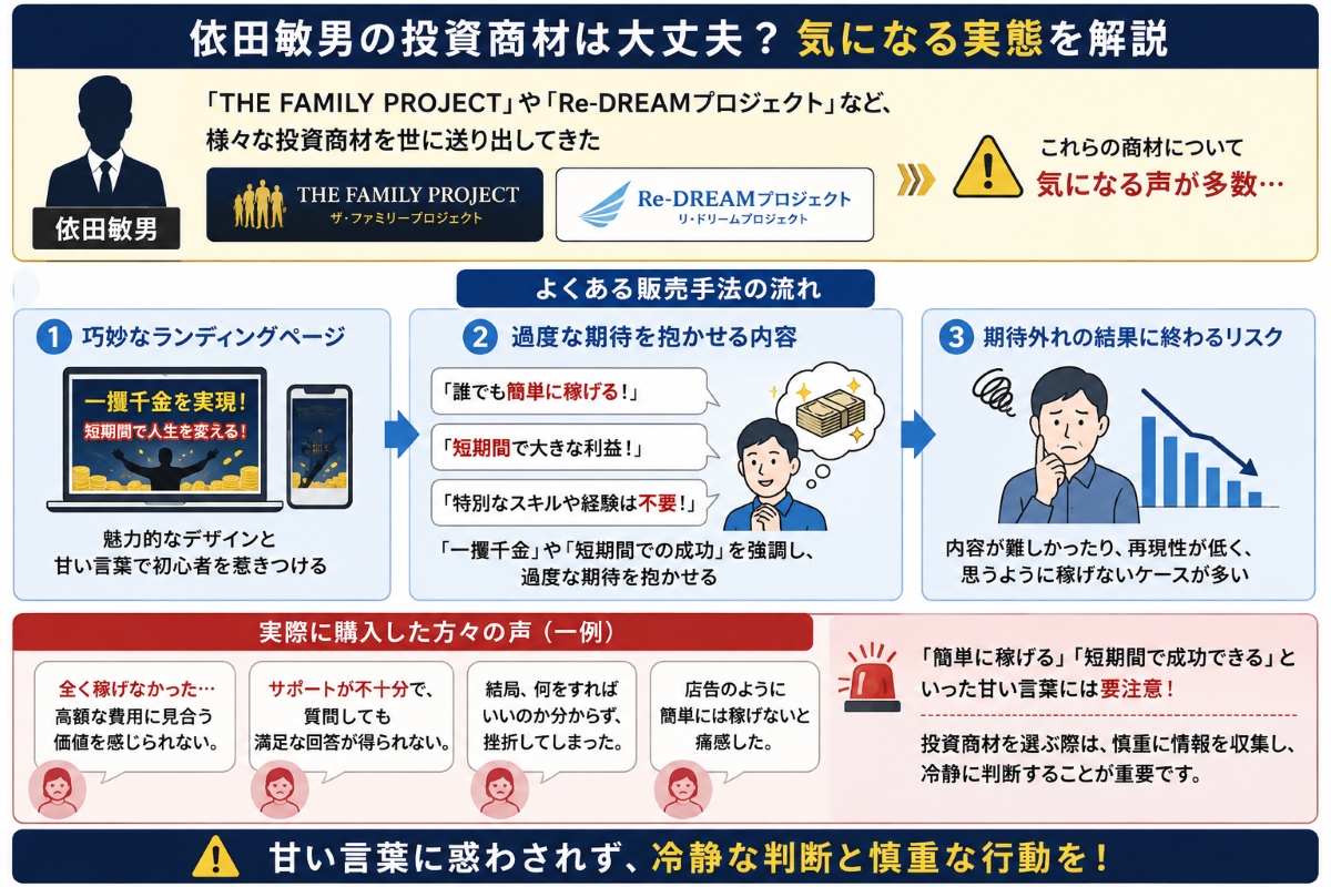 依田敏男の過去商材と評判