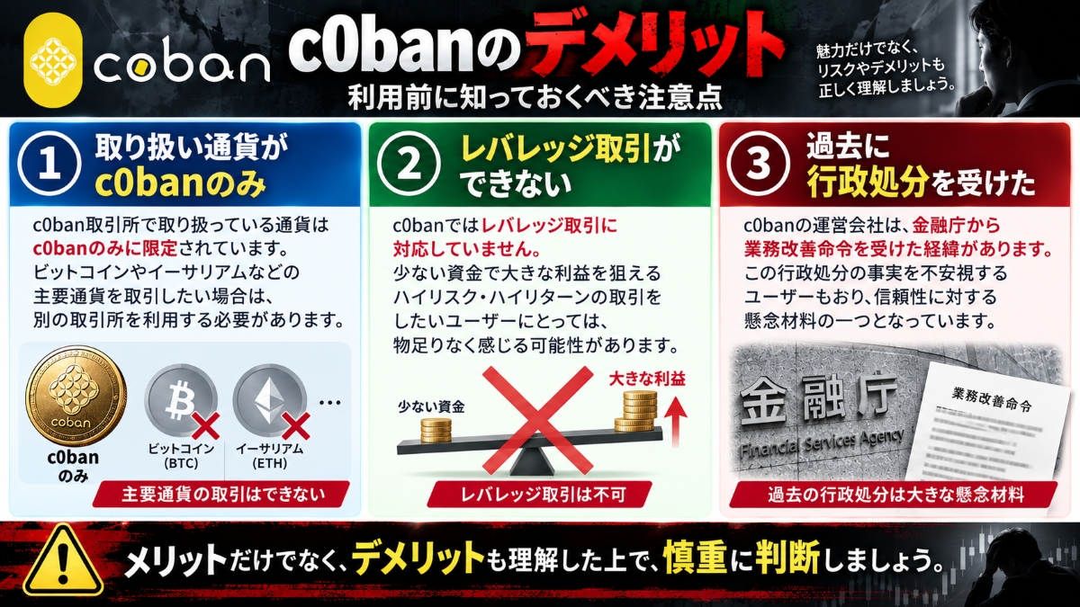 c0banのデメリット