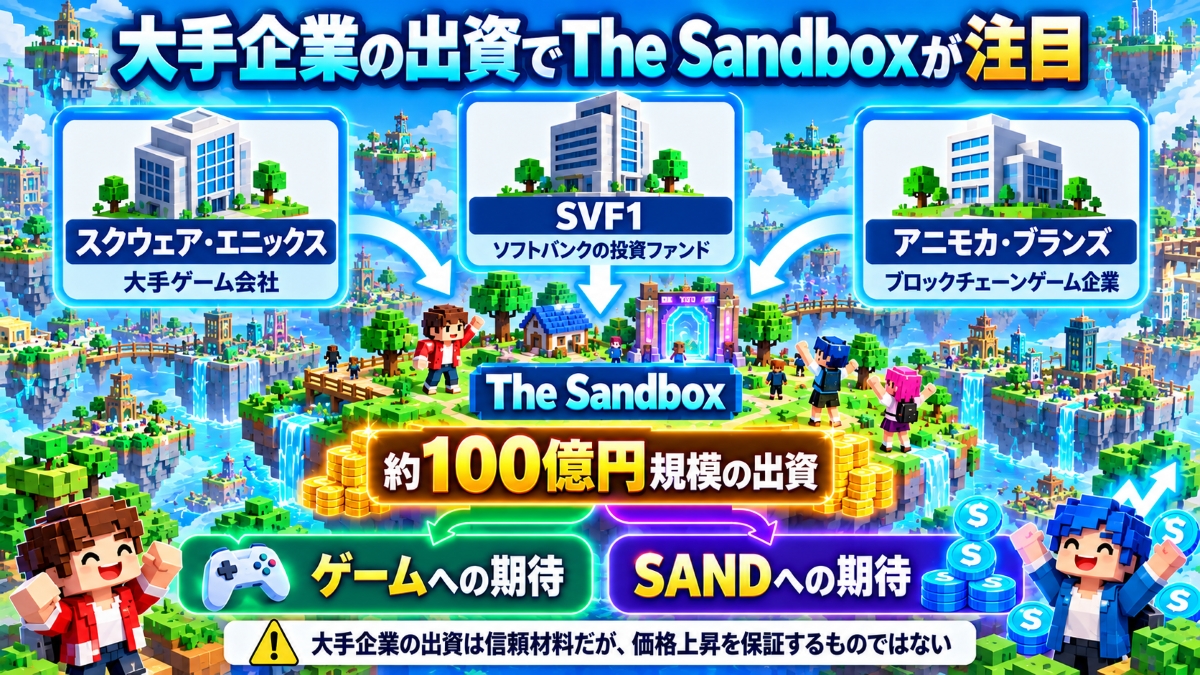 The Sandboxに大手ゲーム会社が出資