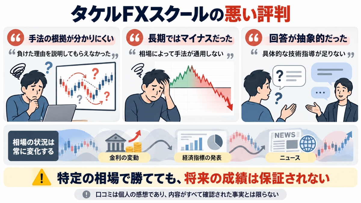 タケルFXスクールの悪い評判