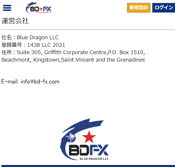 BDFXの運営会社情報