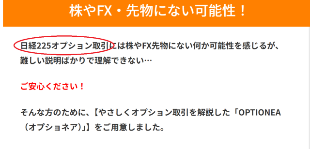 オプショネアの投資手法は日経225オプション