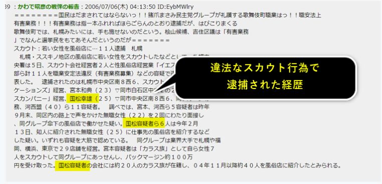 國松幸雄の逮捕歴